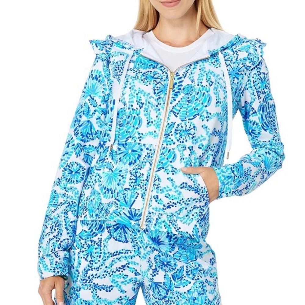 Lilly Pulitzer Audrey Shell Me Full Zip Up Hoodie - Picture 1 of 10